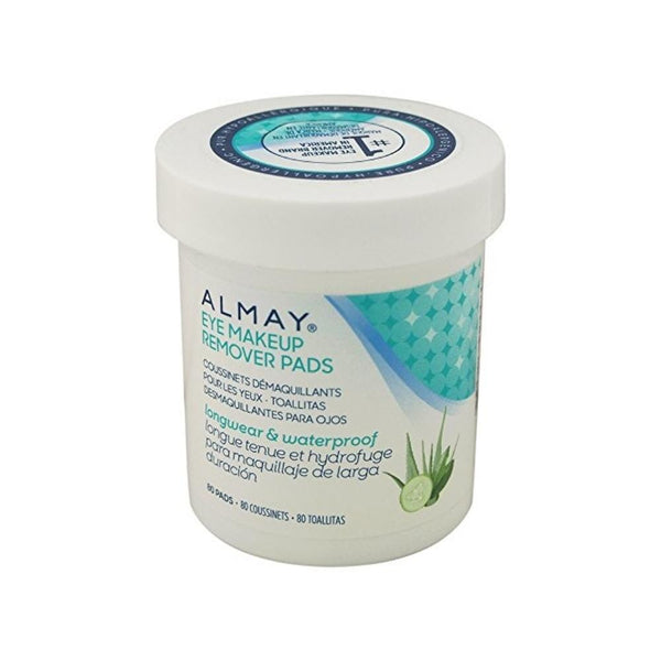 وسادات ألماي طويلة الأمد ومزيلة لمكياج العيون مقاومة للماء Almay Longwear and Waterproof Eye Makeup Remover Pads, 80 Count