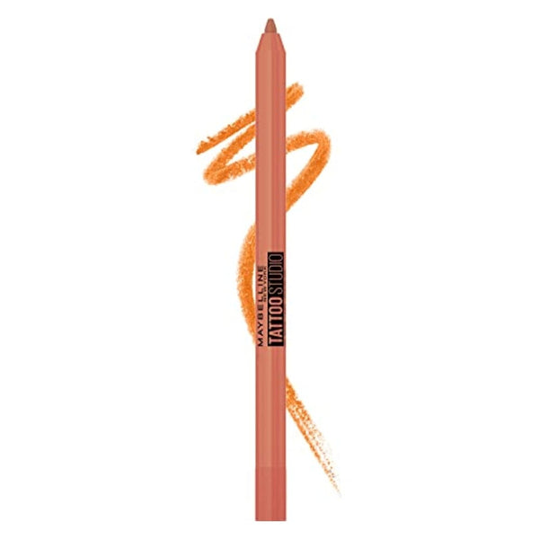 قلم تحديد العيون من ميبيلين نيويورك تاتو ستوديو طويل الأمد Maybelline New York Tattoo Studio Long-Lasting Sharpenable Eyeliner Pencil, Glide on Smooth Gel Pigments with 36 Hour Wear, Waterproof Orange Flash 0.04 oz