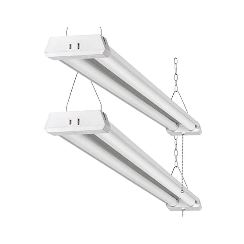 مصباح سقف LED مع سلسلة سحب (تشغيل / إيقاف) ، مصباح عمل خطي مع قابس ، قطعتان4FT Linkable LED Shop Light for Garages, 42W 4800LM 5000K Daylight LED Shop Lights, LED Ceiling Light with Pull Chain (ON/Off), Linear Worklight Fixture with Plug, 2 Pack