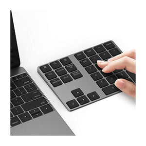 لوحة مفاتيح رقمية لاسلكية قابلة لإعادة الشحن Bluetooth Number Pad, Lekvey Aluminum Rechargeable Wireless Numeric Keypad Slim 34-Keys External Numpad Keyboard Data Entry Compatible for Macbook, MacBook Air/Pro, iMac Windows Laptop Surface Pro etc