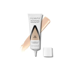 صبغة كريم أساس سائل مرطب من ألماي Almay Hydrating Liquid Foundation Tint, Lightweight with Light Coverage, Naturally Dewy Finish, Hypoallergenic, Dermatologist Tested, Fragrance Free, 100 Ivory, 0.94 fl oz.