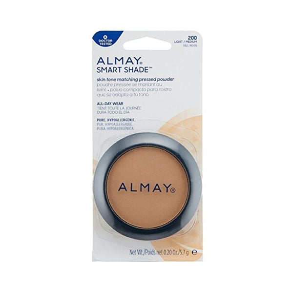 بودرة مضغوطة متوافقة مع لون البشرة Almay Smart Shade Skin Tone Matching Pressed Powder, Light/Medium [200] 0.20 oz (Pack of 3)