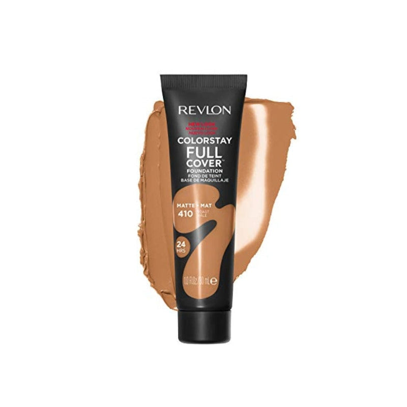  ريفلون كولور ستاي كريم أساس غير لامع ذو غطاء كامل طويل الأمد Revlon ColorStay Full Cover Longwear Matte Foundation, Heat & Sweat Resistant Lightweight Face Makeup, Toast (410), 1.0 oz (Pack of 2)