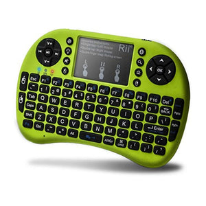 لوحة مفاتيح بلوتوث صغيرة مع لوحة لمس لوحة مفاتيح Rii i8+ Mini Bluetooth Keyboard with Touchpad＆QWERTY Keyboard, Backlit Portable Wireless Keyboard for Smartphones laptop/PC/Tablets/Windows/Mac/TV/Xbox/PS3/Raspberry Pi.Green