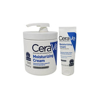 عبوة حزمة كريم مرطب بحجم مناسب للسفر - خالية من العطور CeraVe Moisturizing Cream Bundle Pack - Contains 19 oz Tub with Pump and 1.89 Ounce Travel Size - Fragrance Free