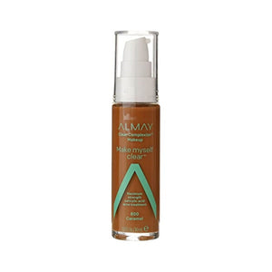 كريم أساس شفاف من شركة ألماي Almay Clear Complexion Make Myself Clear Foundation Makeup, Caramel 800, 1 fl oz