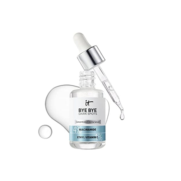 يقلل بشكل واضح من البقع الداكنة ويحسن وضوح البشرة IT Cosmetics Bye Bye Dark Spots 4% Niacinamide Serum - Visibly Reduces Dark Spots & Improves Skin Clarity In 8 Weeks - With 1% Ethyl Vitamin C - For All Skin Types - 1 fl oz