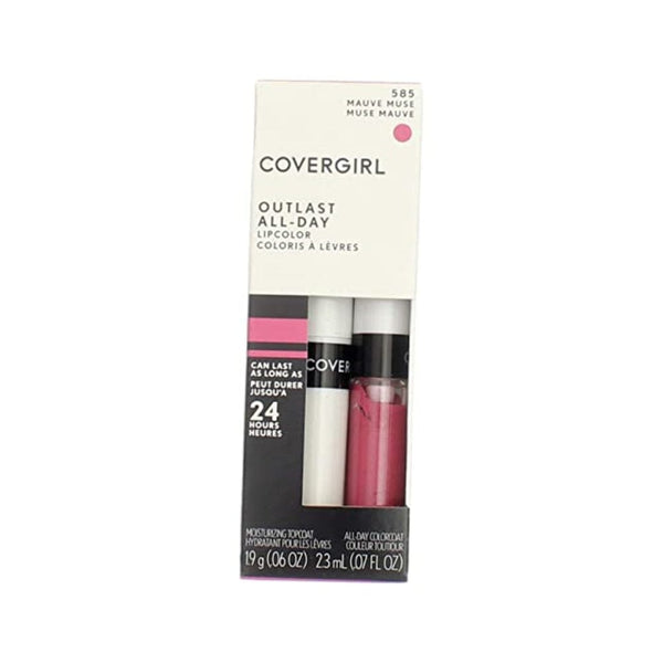 أحمر الشفاه طوال اليوم باللون البنفسجي CoverGirl Outlast All Day Lipcolor, Mauve Muse [585] 1 ea (Pack of 2)