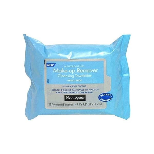 مناديل تنظيف مزيل المكياج من نيوتروجينا Neutrogena Makeup Remover Cleansing Towelettes, Daily Face Wipes to Remove Dirt, Oil, Makeup & Waterproof Mascara, 25 ct. (Pack of 3)