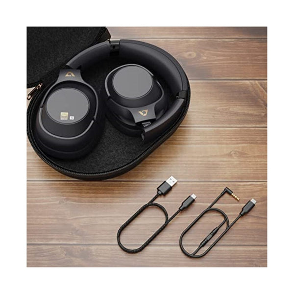 سماعات رأس نشطة لإلغاء الضوضاء مع أوضاع متعددة Ankbit E500Pro+ Hybrid Active Noise Cancelling Headphones w/Multi Modes, Wireless Over-Ear Headphones w/LDAC for Hi-Res Audio, Bluetooth Headphones 90 Hours Playtime ENC for Phone-Call/Gaming/Meeting