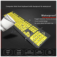 لوحة مفاتيح كمبيوتر كبيرة مطبوعة BOOGIIO Large Print Computer Keyboard, Wired USB High Contrast Keyboard with Oversized Print Letters for Visually Impaired Low Vision Individuals (Yellow+Black)