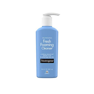 منظف الوجه الرغوي المنعش ومزيل المكياج من نيوتروجينا مع الجلسرين  Neutrogena Fresh Foaming Facial Cleanser & Makeup Remover with Glycerin, Oil-, Soap- & Alcohol-Free Daily Face Wash Removes Dirt, Oil & Waterproof Makeup, Non-Comedogenic, 9.6 fl. oz