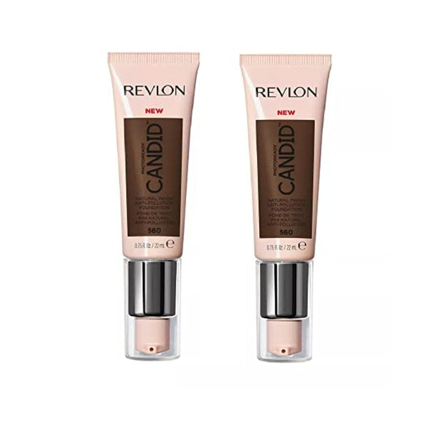 عبوة من قطعتين من كريم أساس فوتوريدي كانديد ناتشورال فينيش إسبرسو 560 Pack of 2 Revlon PhotoReady Candid Natural Finish Foundation, Espresso 560