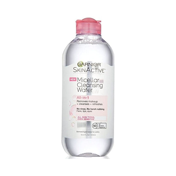 ماء منظف ميسيلار سكين أكتيف من غارنييه لجميع أنواع البشرة Garnier SkinActive Micellar Cleansing Water, For All Skin Types, 13.5 Fl Oz (Pack of 3)