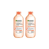 ماء التقشير اللطيف مع وحمض الجليكوليك ومنظف الوجه ومزيل المكياج عبوتان Garnier SkinActive Micellar Gentle Peeling Water with 1% PHA and Glycolic Acid, Facial Cleanser and Makeup Remover, 2 Pack