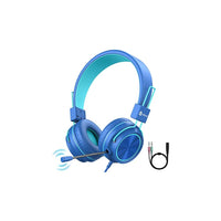 سماعات رأس للأطفال مع ميكروفون للمدرسة الافتراضية iClever HS21 Kids Headphones with Microphone for Virtual School- Rotatable Extendable Mic - 94 dB Volume-Safe Headphones for Kids, Wired Foldable Kids Gaming Headset for PS4/Xbox One/Switch/PC/Tablet