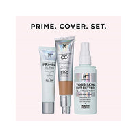 مستحضرات التجميل بشرتك ولكن أفضل IT Cosmetics Your Skin But Better Makeup Primer+ - Extends Makeup Wear, Hydrates Skin, Refines the Look of Pores - With Glycerin, Bark Extract & Ginger Root Extract - Oil-Free Formula - 1 fl oz