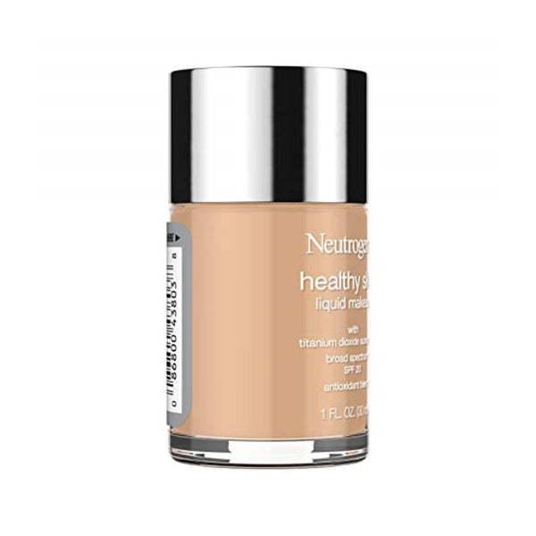 كريم أساس مكياج سائل صحي للبشرة من نيوتروجينا Neutrogena Healthy Skin Liquid Makeup Foundation, Broad Spectrum SPF 20 Sunscreen, Lightweight & Flawless Coverage Foundation with Antioxidant Vitamin E & Feverfew, 115 Cocoa, 1 fl. oz