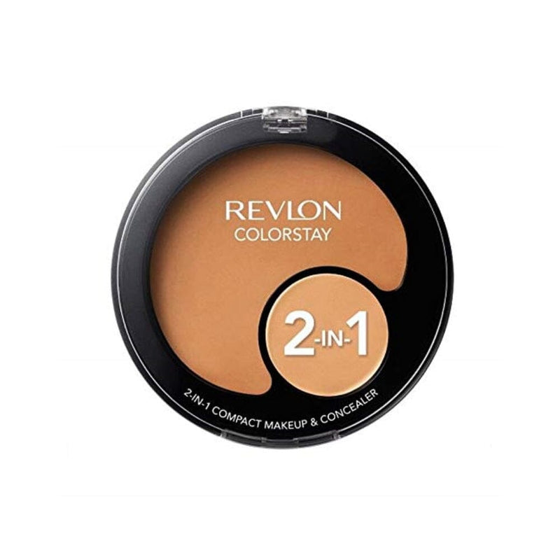 ريفلون كولورستاي 2 في 1 ناتشورال تان كومباكت ميك اب وخافي عيوب - 2 لكل علبة Revlon Colorstay 2 in 1 Natural Tan Compact Makeup and Concealer - 2 per case.