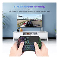 وحدة تحكم لوحة مفاتيح لاسلكية صغيرة مع مجموعة ماوس لوحة اللمس Dofalong M9 2.4GHz Mini Wireless Keyboard Controller with Touchpad Mouse Combo,for Google Voice,Smart TV,PC, Phone, Pad,and Android Project.