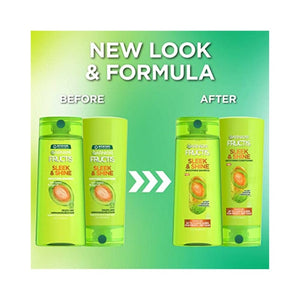 مجموعة شامبو + بلسم للشعر المجعد والجاف والكيراتين النباتي + زيت الأرغان Garnier Fructis Sleek & Shine Shampoo (22 Fl Oz) + Conditioner (21 Fl Oz) Set for Frizzy, Dry Hair, Plant Keratin + Argan Oil (2 Items), 1 Kit (Packaging May Vary)