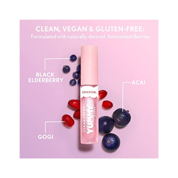 ملمع شفاه كلين فريش يامي من كوفرجيرل - ملمع شفاه COVERGIRL Clean Fresh Yummy Gloss – Lip Gloss, Sheer, Natural Scents, Vegan Formula - Coconuts About You