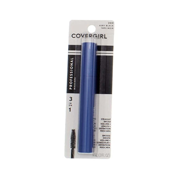 فرشاة ماسكارا احترافية 3 في 1 مستقيمة CoverGirl Professional 3-in-1 Mascara Straight Brush, Very Black [200] 0.30 oz