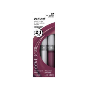 كوفرجيرل - لون الشفاه أوتلاست طوال اليوم بخطوتين روبي انعكاس 574، 0.13 أونصة COVERGIRL Outlast All Day Two-Step Lipcolor Ruby Reflection 574, 0.13 Oz, 0.130-Fluid Ounce