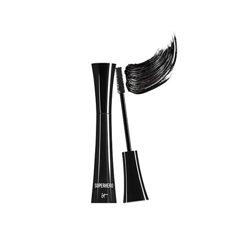 ماسكارا سوبر هيرو من آي تي كوزمتيكس IT Cosmetics Superhero Mascara, Super Black - Elastic Stretch Volumizing & Lengthening Mascara - Lifts, Separates & Conditions Lashes - With Collagen, Biotin & Peptides - 0.3 fl oz