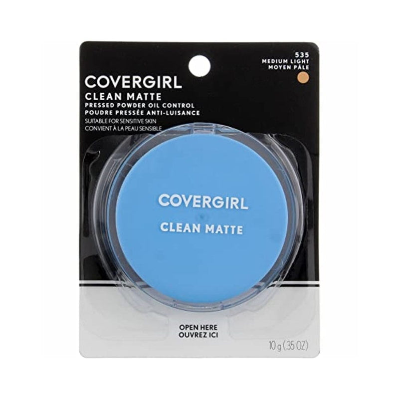 بودرة مضغوطة مضغوطة للتحكم في الزيت CoverGirl Clean Oil Control Compact Pressed Powder, Medium Light [535], 0.35 oz (Pack of 3)