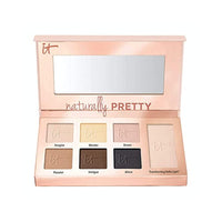 لوحة ظلال العيون الفاخرة IT Cosmetics Naturally Pretty Essentials - Luxe Eyeshadow Palette - Travel Size - 6 Matte Shades & 1 Transforming Satin Shade - With Anti-Aging Hydrolyzed Collagen, Silk & Peptides - 0.092 oz