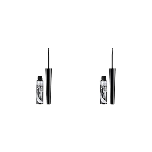 قلم تحديد عيون سائل سكانديل آيز من ريميل Rimmel Scandaleyes Liquid Liner, 001 Black, 0.37 Fluid Ounce (Pack of 2)