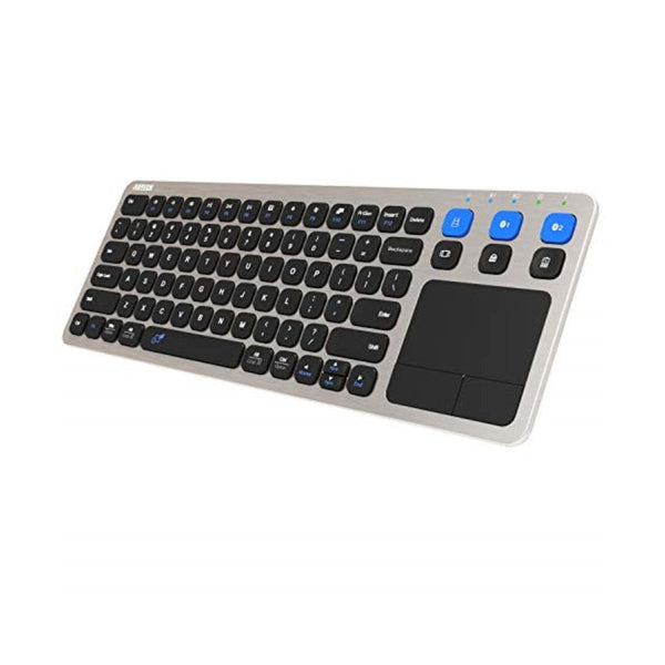 لوحة مفاتيح عالمية لاسلكية تعمل باللمس وبلوتوث Arteck Universal 2.4G Wireless and Bluetooth Touch TV Keyboard Multi-Device with Easy Media Control and Build-in Touchpad Wireless Keyboard for Smart TV, TV Box, TV-Connected Computer, Mac, HTPC