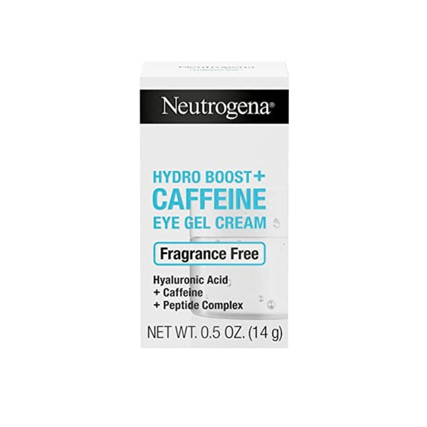 نيوتروجينا هيدرو بوست + كريم العين للهالات السوداء والانتفاخ Neutrogena Hydro Boost + Eye Cream for Dark Circles & Puffiness, Under Eye Cream with Caffeine, Hyaluronic Acid and Peptides, Fragrance Free, 0.5 oz