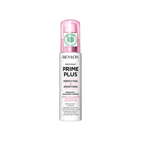 برايمر للوجه من ريفلون فوتوريدي برايم بلس مكياج للوجه لجميع أنواع البشرة Face Primer by Revlon, PhotoReady Prime Plus Face Makeup for All Skin Types, Blurs & Fills in Fine Lines, Infused with Vitamin B5 and Hyaluronic Acid, Perfecting & Smoothing, 1 Oz