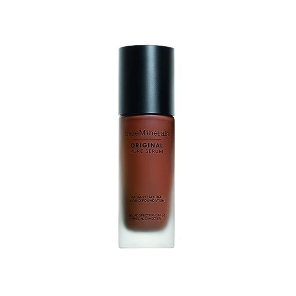 كريم أساس سائل طبيعي مشع من بار مينيرالز أوريجينال بعامل حماية من الشمس bareMinerals Original Pure Serum Radiant Natural Liquid Foundation Mineral SPF 20 Deep Cool 6