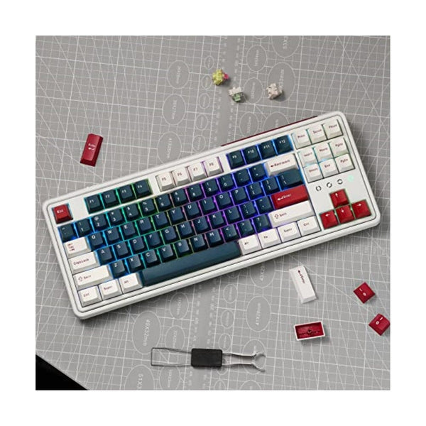 لوحة مفاتيح ميكانيكية لاسلكية FL CMK87 80% TKL Wireless Mechanical Keyboard, Clear Tactile Kailh Box White, 87 Keys & PBT Keycaps, Rigid Programmable Rechargeable Hot-swap, Marvelous Retro