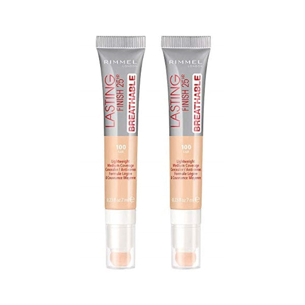 خافي عيوب البشرة يدوم طويلاً من ريميل Rimmel Lasting Finish Breathable Concealer, Fair, 0.23 Fl Oz, Pack of 2