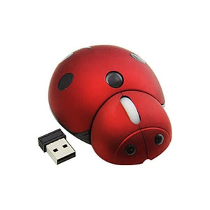 ماوس لاسلكي  على شكل الخنفساء Wireless Mouse, Cute Ladybug Mouse Animal Cordless Silent Mouse with USB Receiver-3000 DPI Slim Mouse-Gaming Portable Optical Mouse for PC/Laptop/Computer/Desktop/Mac/Notebook(Red)