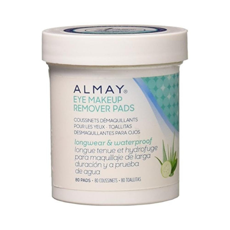 وسادات ألماي لإزالة مكياج العيون طويلة الأمد ومقاومة للماء Almay Longwear & Waterproof Eye Makeup Remover Pads, 80 Count