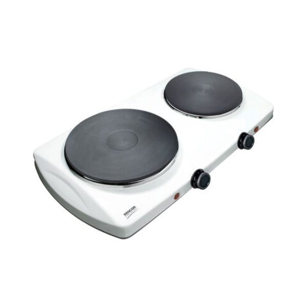 طباخ كهربائي 2 عين 2500 واط أبيض سنكور SCP 2253WH-EUE4 Sencor Electric Cooker 2 Burner 2500W White