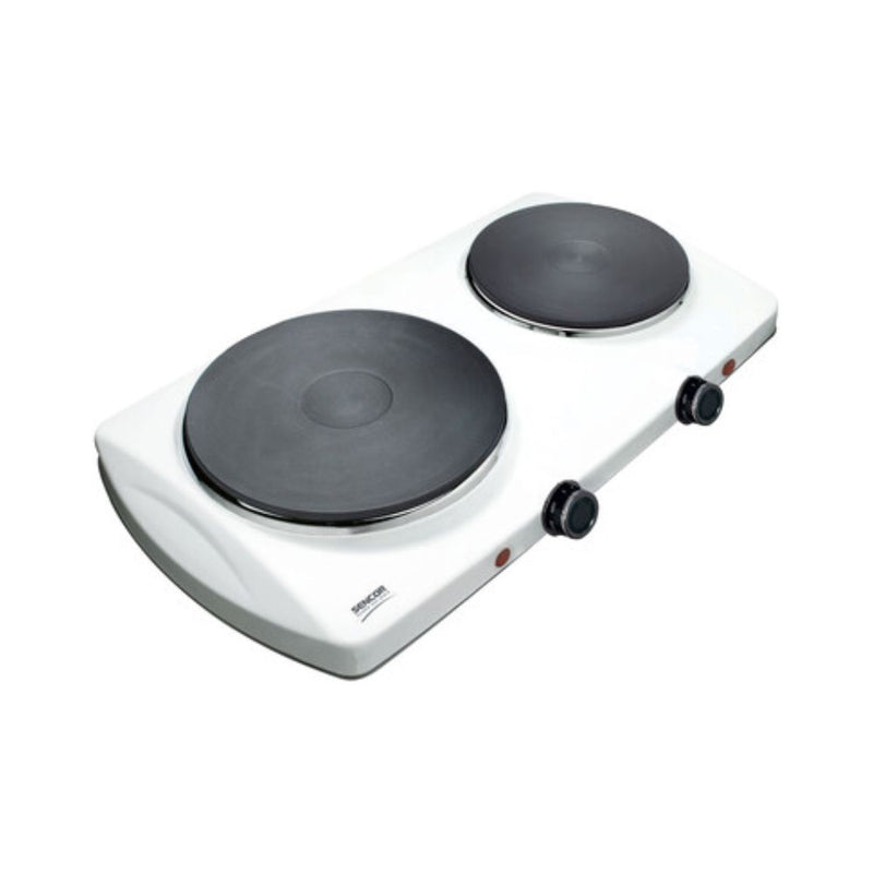 طباخ كهربائي 2 عين 2500 واط أبيض سنكور SCP 2253WH-EUE4 Sencor Electric Cooker 2 Burner 2500W White