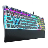 لوحة مفاتيح ميكانيكية للألعاب مفاتيح زرقاء اللون AULA F2088 Mechanical Gaming Keyboard, Clicky Blue Switches, LED Rainbow Backlit, Volume Controls, Removable Wrist Rest, Unique Cool Square Keycaps, Full Size Wired Keyboard for Windows/Mac/PC