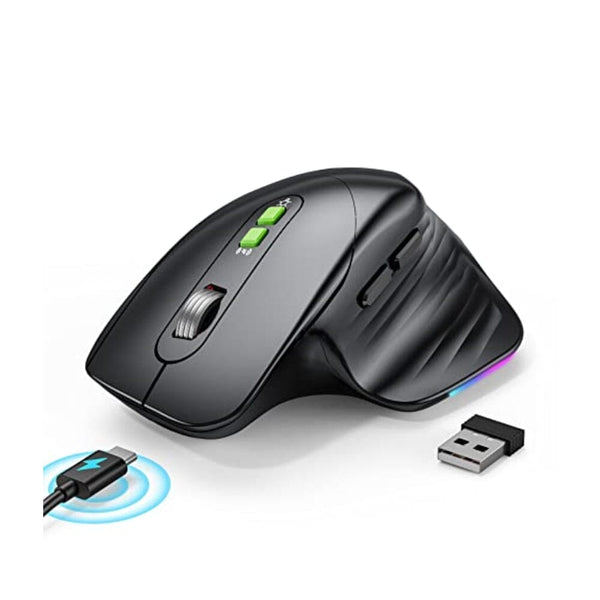 ماوس سيندا جيجلير لأجهزة الكمبيوتر المحمول 3 أوضاع ومؤقت seenda Jiggler Mouse for Laptop, 3 Modes & Timer Jiggler Wireless USB Mice, Ergonomic LED Rechargeable Moving Mouse undetectable, Random Movement Keeps Computer Awake for PC, MacBook - Black