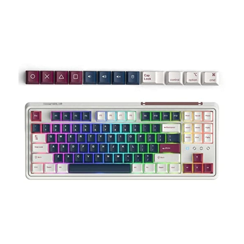 لوحة مفاتيح ميكانيكية لاسلكية FL CMK87 80% TKL Wireless Mechanical Keyboard, Clear Tactile Kailh Box White, 87 Keys & PBT Keycaps, Rigid Programmable Rechargeable Hot-swap, Marvelous Retro