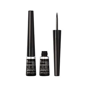 محدد عيون سائل سكاندال آيز إكساجيريت من ريميل لندن Rimmel London Scandaleyes Exaggerate Liquid Eyeliner, Intense Color, Long-Wearing, Waterproof, 001, Black, 0.08oz