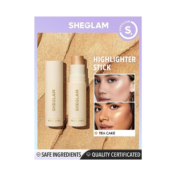 قلم هايلايتر كريمي من شيخلام SHEGLAM Cream Highlighter Stick Long Lasting Brightening Non-Caking Highlighter Makeup - Tea Cake