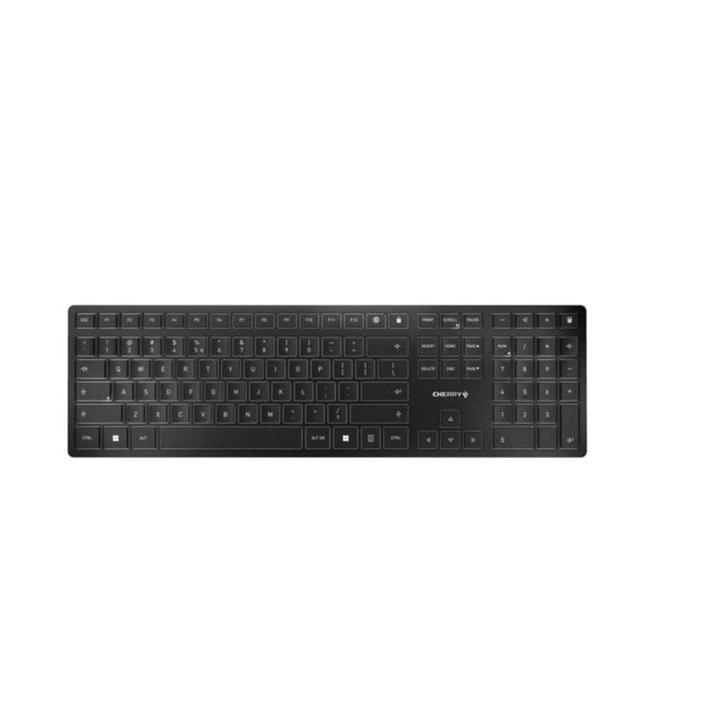 لوحة مفاتيح لاسلكية رفيعة قابلة لإعادة الشحن مع آلية مقص Cherry KW 9100 Slim Wireless Keyboard Rechargeable with SX Scissor Mechanism, Silent keystroke Quiet Typing with Thin Design for Work or Home Office.