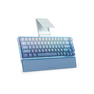 لوحة مفاتيح ميكانيكية من الألومنيوم Redragon K641 PRO 65% Aluminum RGB Mechanical Keyboard, 3-Mode 68 Keys Compact Gaming Keyboard w/ 3.5mm Sound Absorbing Foams, Detachable Wrist Rest, Gradient Keycaps, Upgraded Hot-Swap Socket, Blue