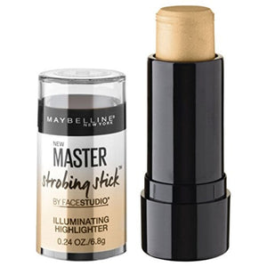 قلم مكياج من ميبيلين نيويورك متوسط - نيود جلو هايلايتر Maybelline New York Makeup Facestudio Master Strobing Stick, Medium - Nude Glow Highlighter, 0.24 oz.